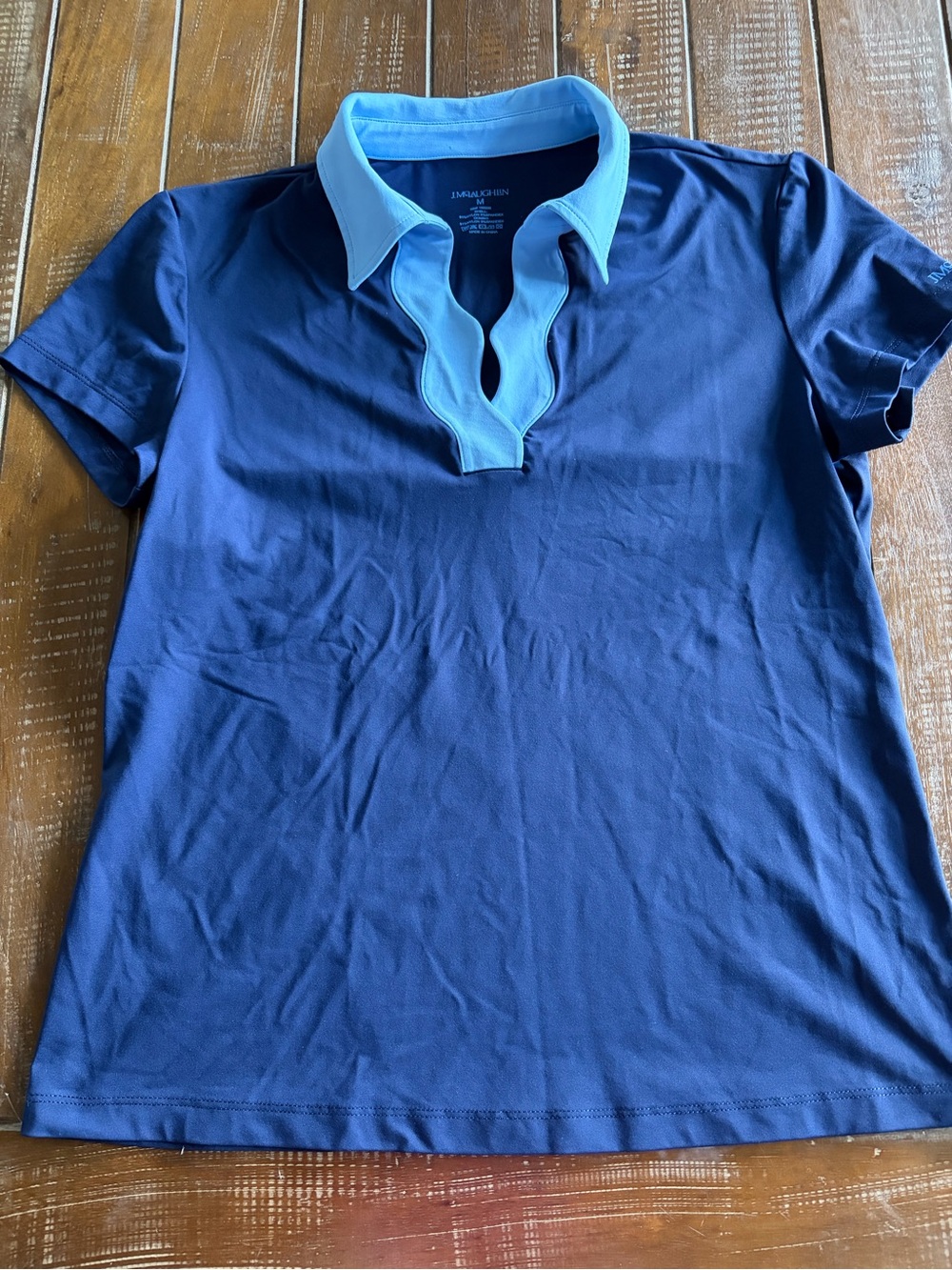 J. McLaughlin Navy Short-Sleeve Polo shirt Medium